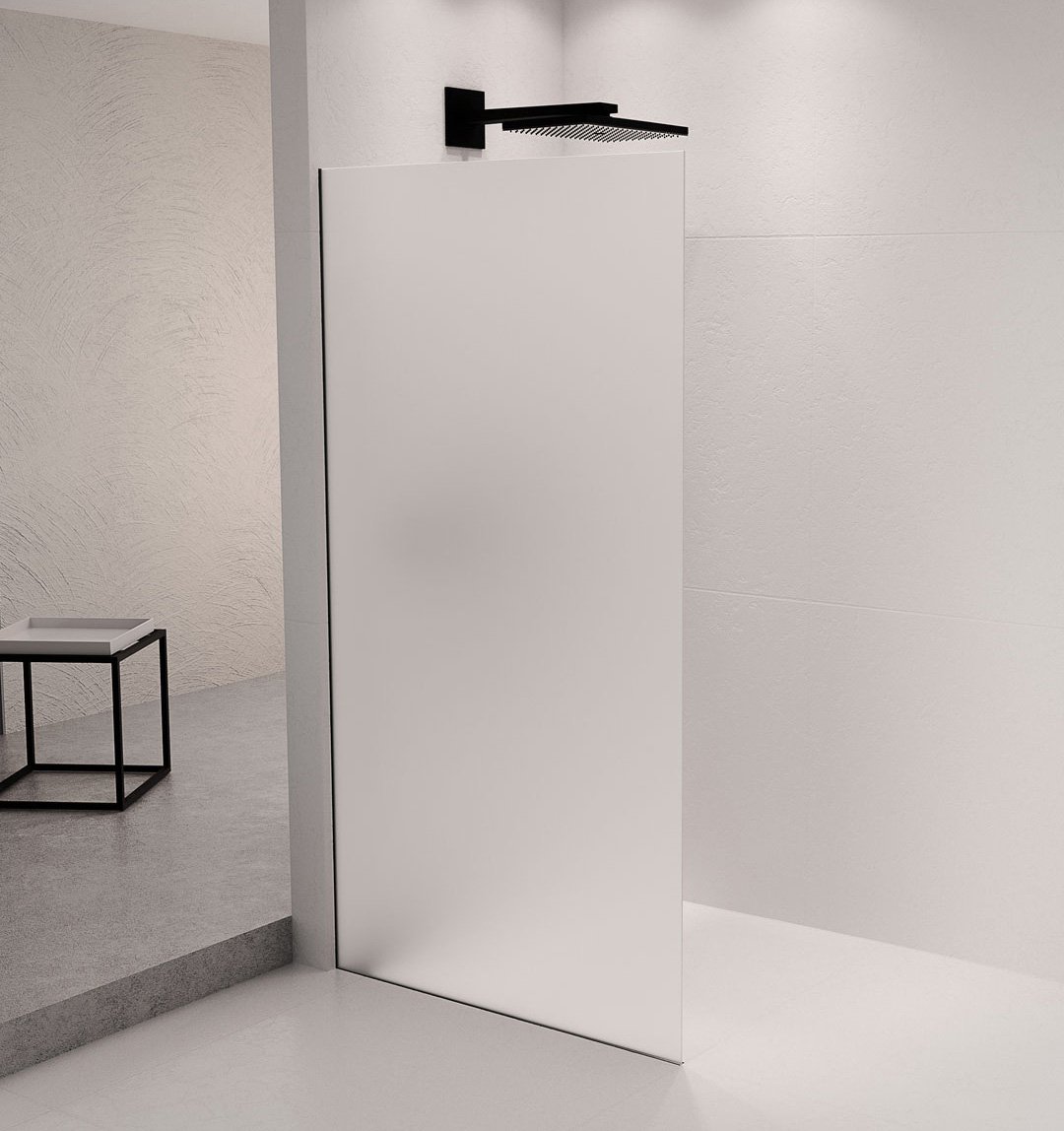 Polysan ARCHITEX sada pro uchycení skla podlaha-stěna se spádovou lištou, 1615x2105mm, levá, černá mat, ve sprchovém koutě 2