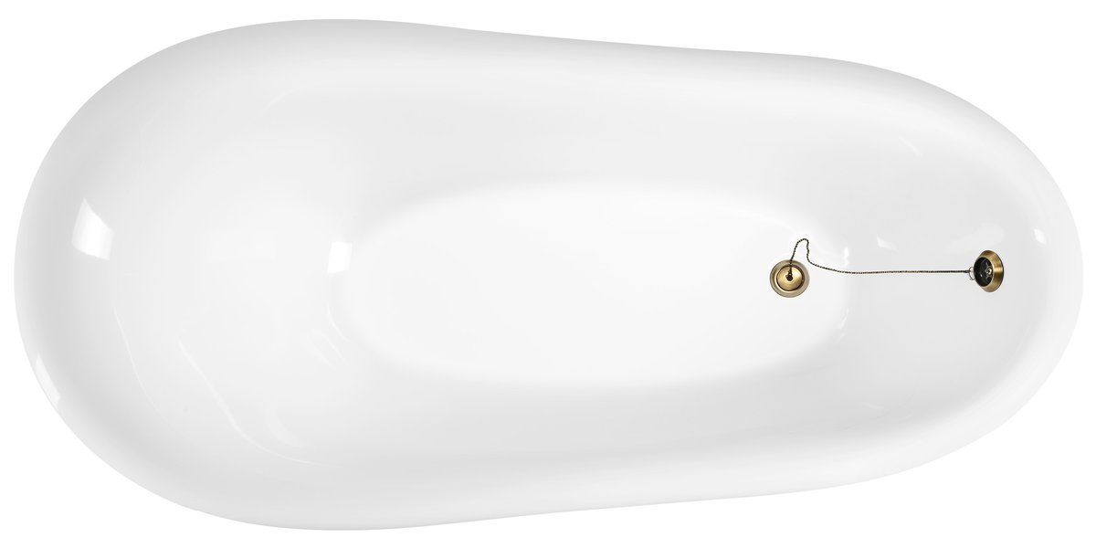 Polysan RETRO volně stojící vana 168x76,2x70cm, bílá, nohy bronz, pohled shora
