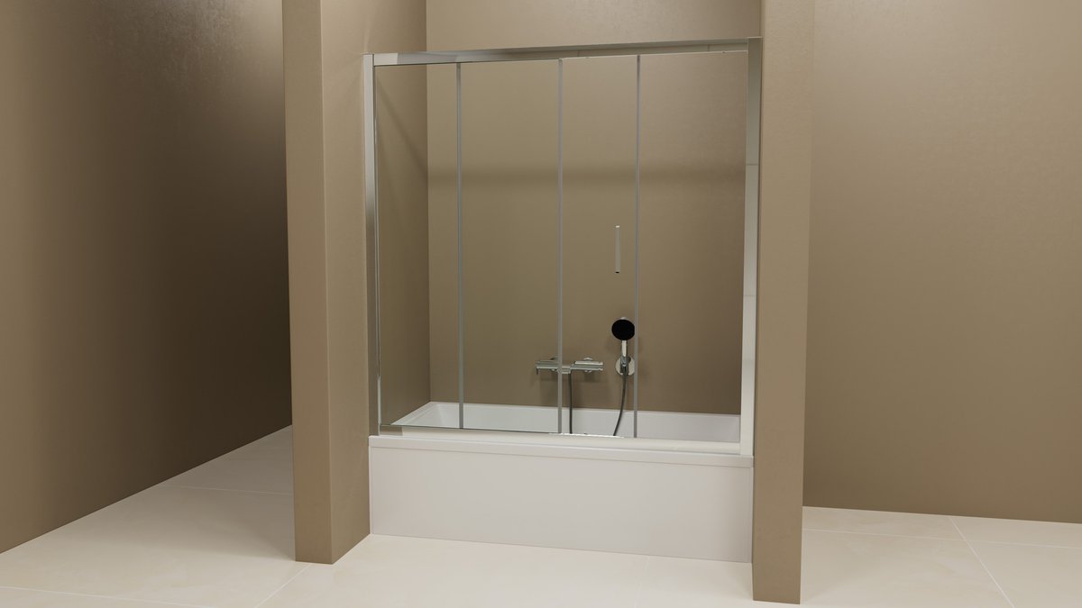 Polysan UNIVERSAL NIKA panel 110x36cm, vana se zástěnou v koupelně