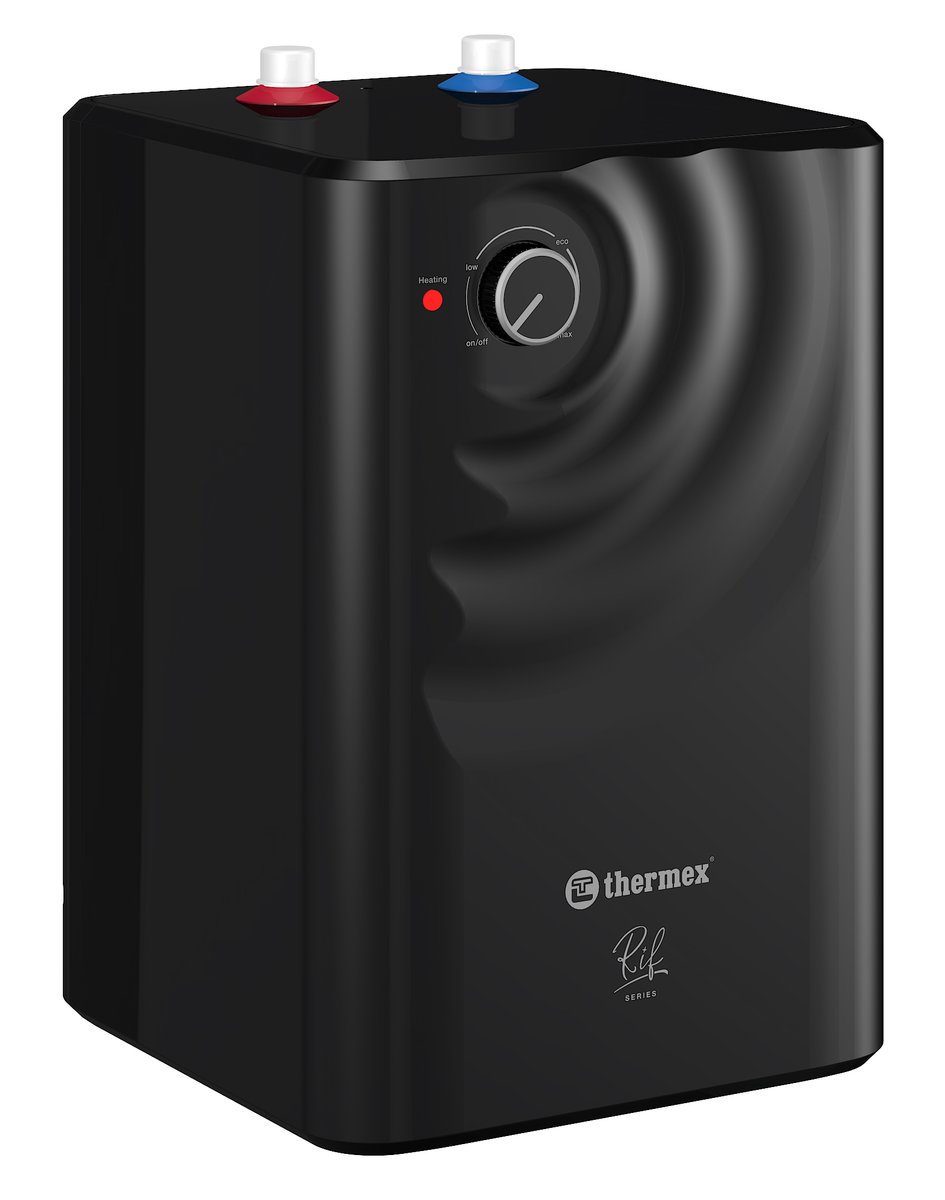 THERMEX RIF elektrický bojler, zásobník, 7 l, spodní, černá, pohled šikmo zepředu