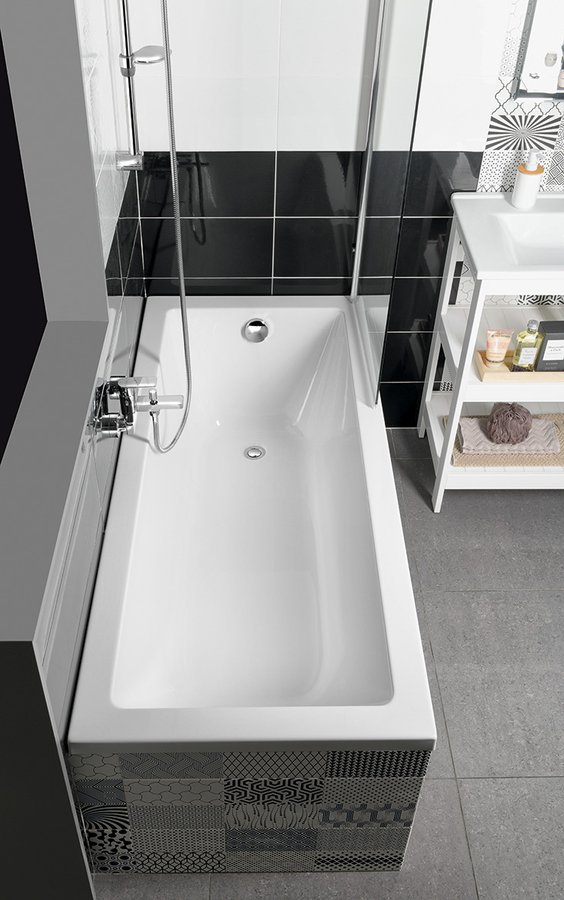 Aqualine DOUBRAVA obdélníková vana 160x70x42cm, bílá, v koupelně pohled shora