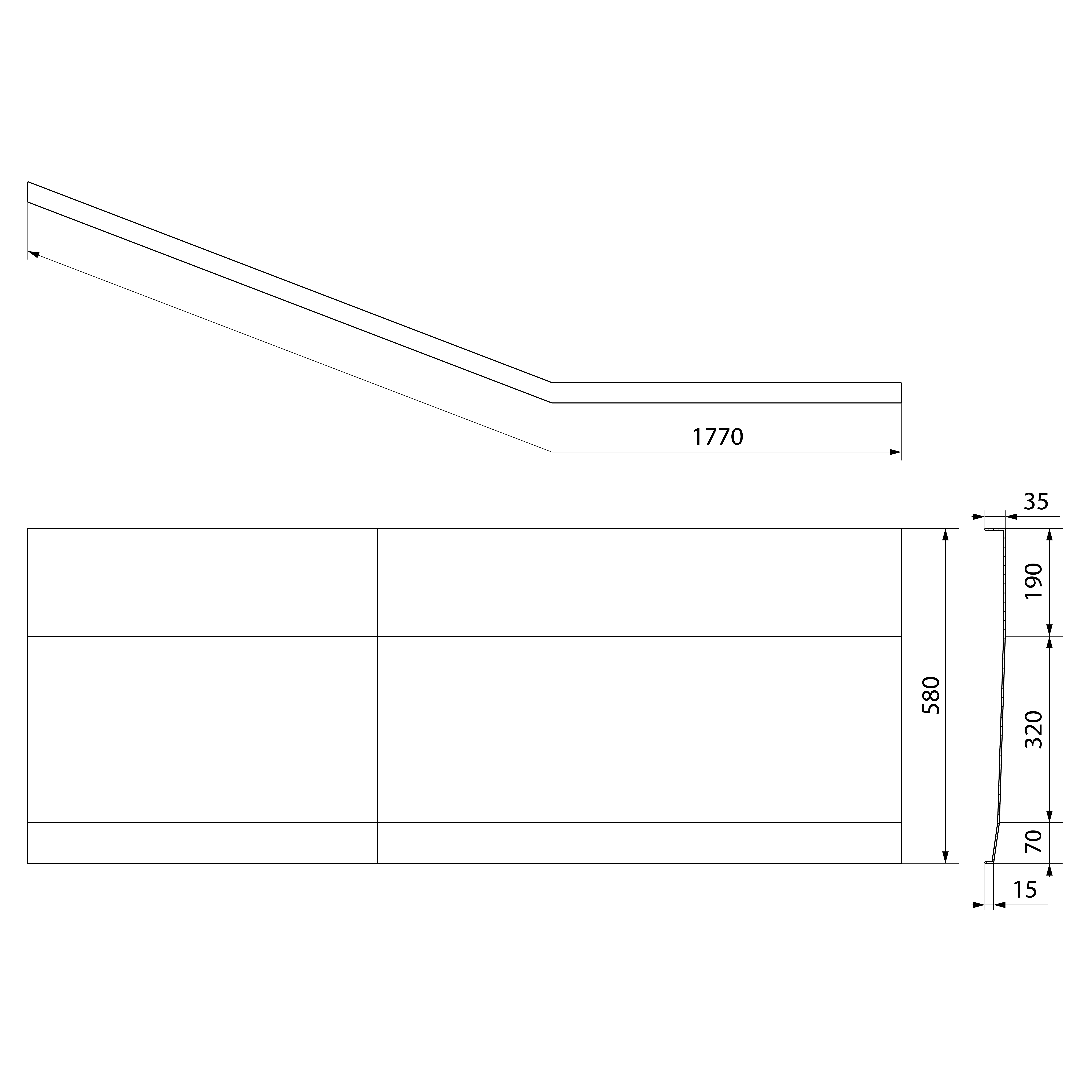 Polysan TIGRA R 170 panel čelní, technický nákres