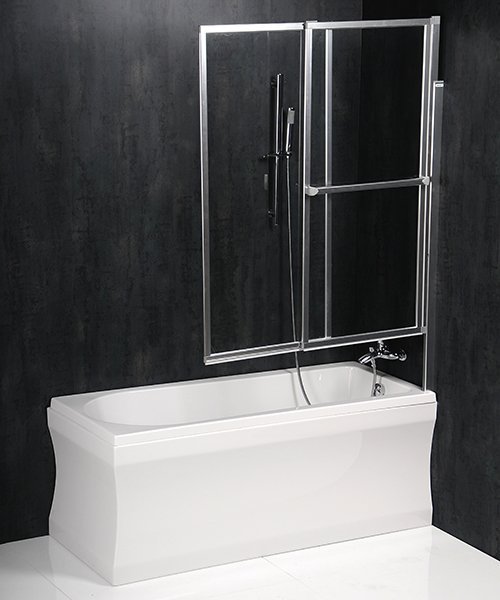 Polysan OLBIA vanová zástěna s pneumatickým zdvihem, š. 1230mm, stříbrná, čiré sklo, zástěna na vaně