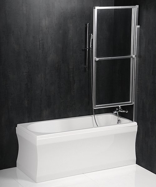 Polysan OLBIA vanová zástěna s pneumatickým zdvihem, š. 1230mm, stříbrná, čiré sklo, zástěna na vaně 2