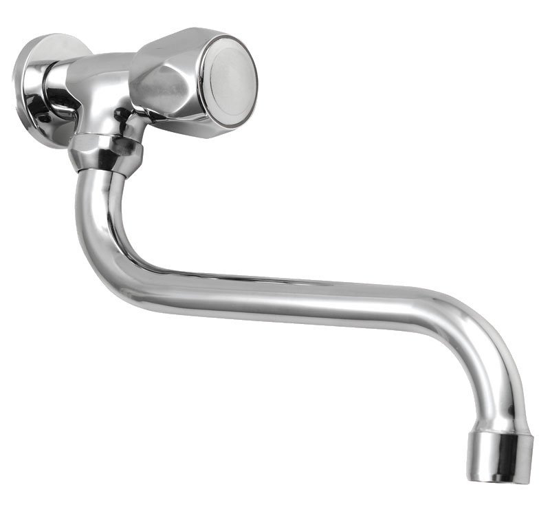 Aqualine Nástěnný ventil 1/2", otočná hubice, chrom