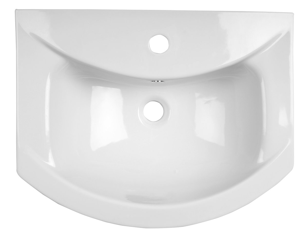 Aqualine ZERO keramické umyvadlo nábytkové 55x43,5cm, bílá, pohled shora