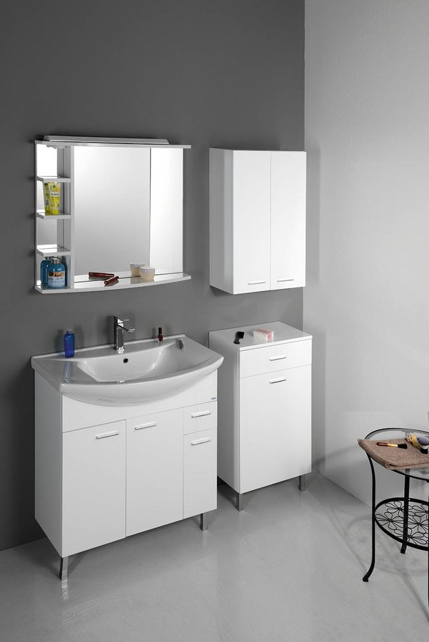 Aqualine ZOJA/KERAMIA FRESH skříňka spodní s košem 50x78x29cm, bílá, v koupelně 2