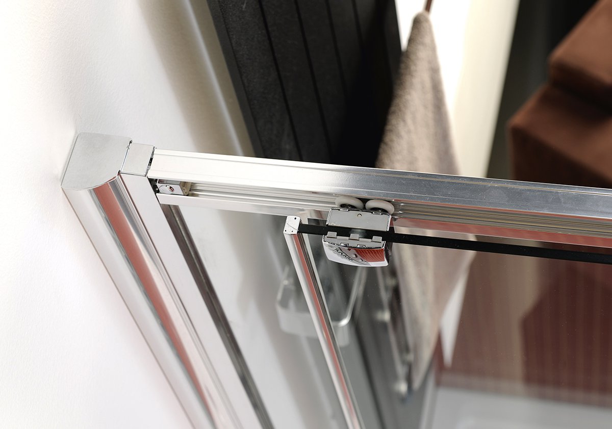 Polysan LUCIS LINE sprchové dveře 1000mm, čiré sklo, detail horního profilu