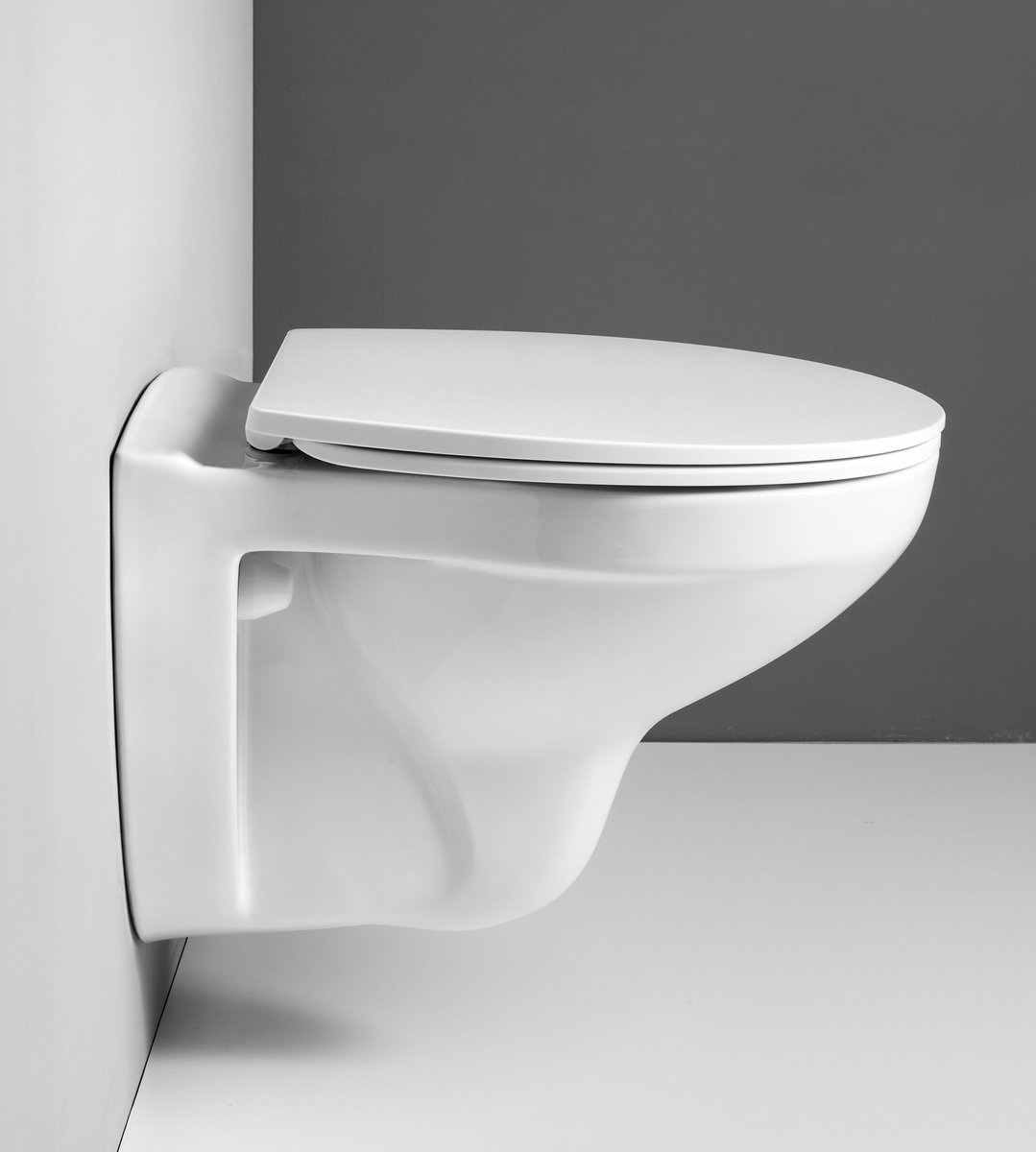 Aqualine TAURUS závěsná WC mísa, 36x54,5cm, bílá, pohled zboku