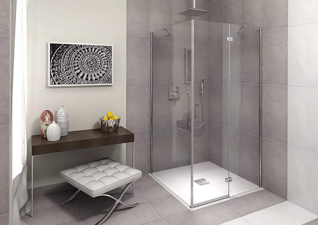Polysan FLEXIA vanička z litého mramoru s možností úpravy rozměru, 100x100cm, ve sprchovém koutě