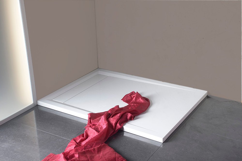 Polysan VARESA sprchová vanička z litého mramoru se záklopem, obdélník 120x80cm, bílá, v koupelně
