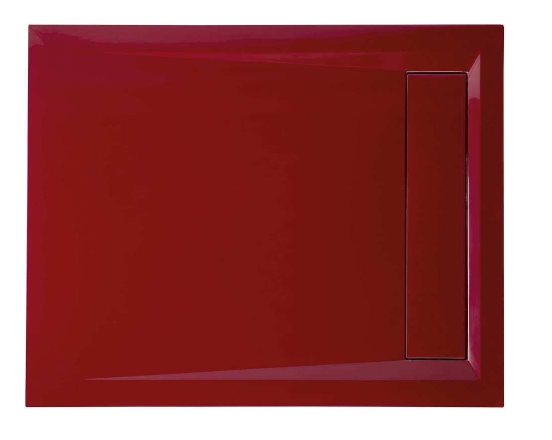 Polysan VARESA sprchová vanička z litého mramoru se záklopem, obdélník 100x80cm, bílá, pohled shora 4