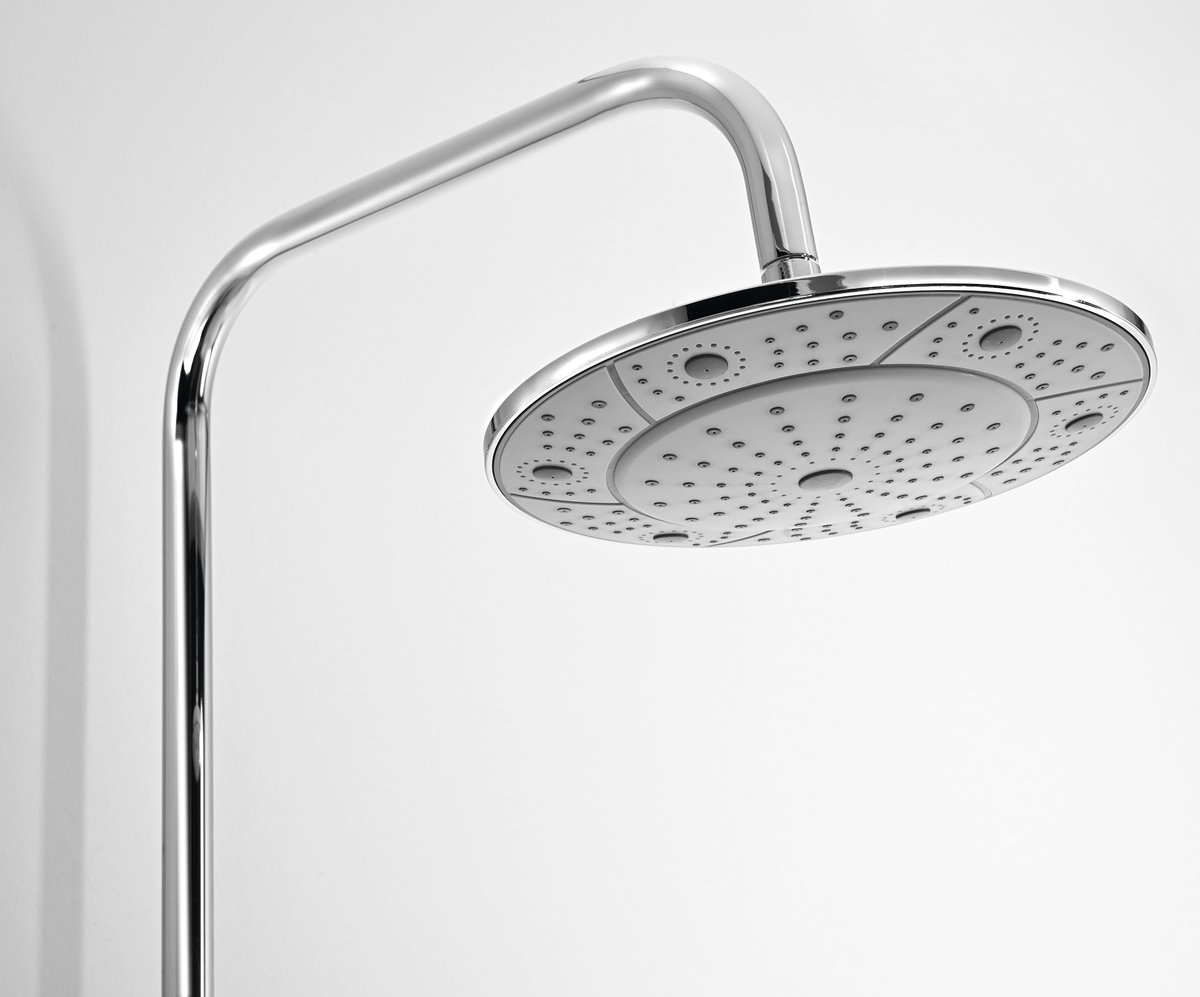 Aqualine KASIOPEA sprchový sloup s pákovou baterií, chrom, detail hlavové sprchy