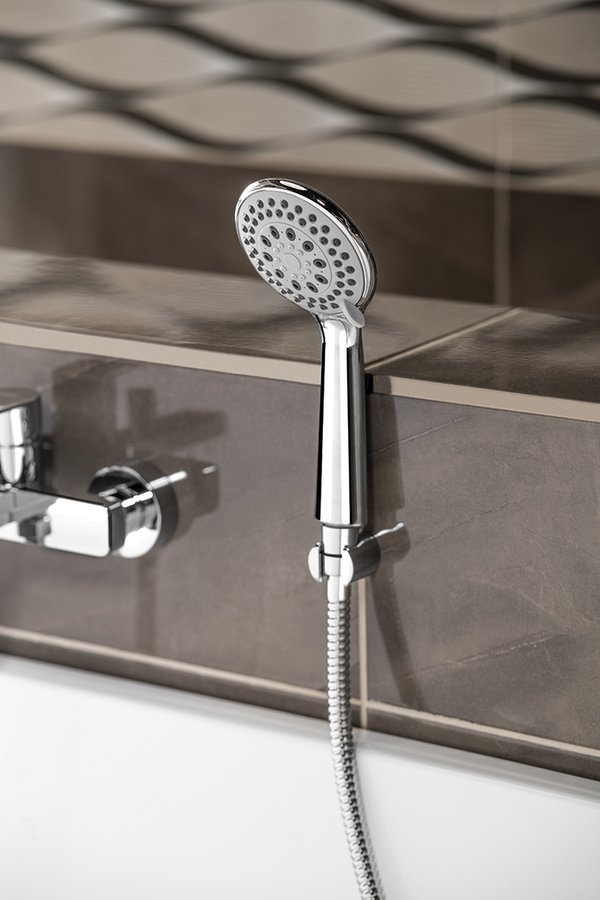 Aqualine Ruční masážní sprcha, 3 režimy sprchování, průměr 100mm, ABS/chrom, na stěně u vany