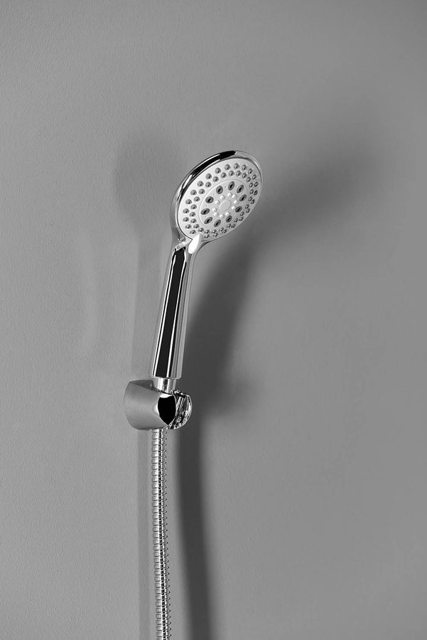 Aqualine Ruční masážní sprcha, 3 režimy sprchování, průměr 100mm, ABS/chrom, v držáku na stěně