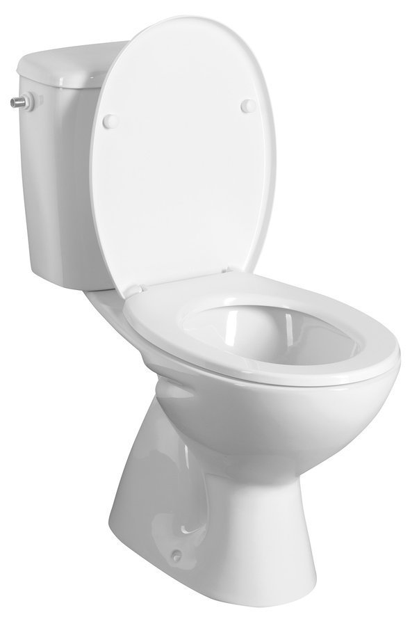 Aqualine MIGUEL WC kombi, dvojtlačítko 3/6l, spodní odpad, bílá, s otevřeným sedátkem