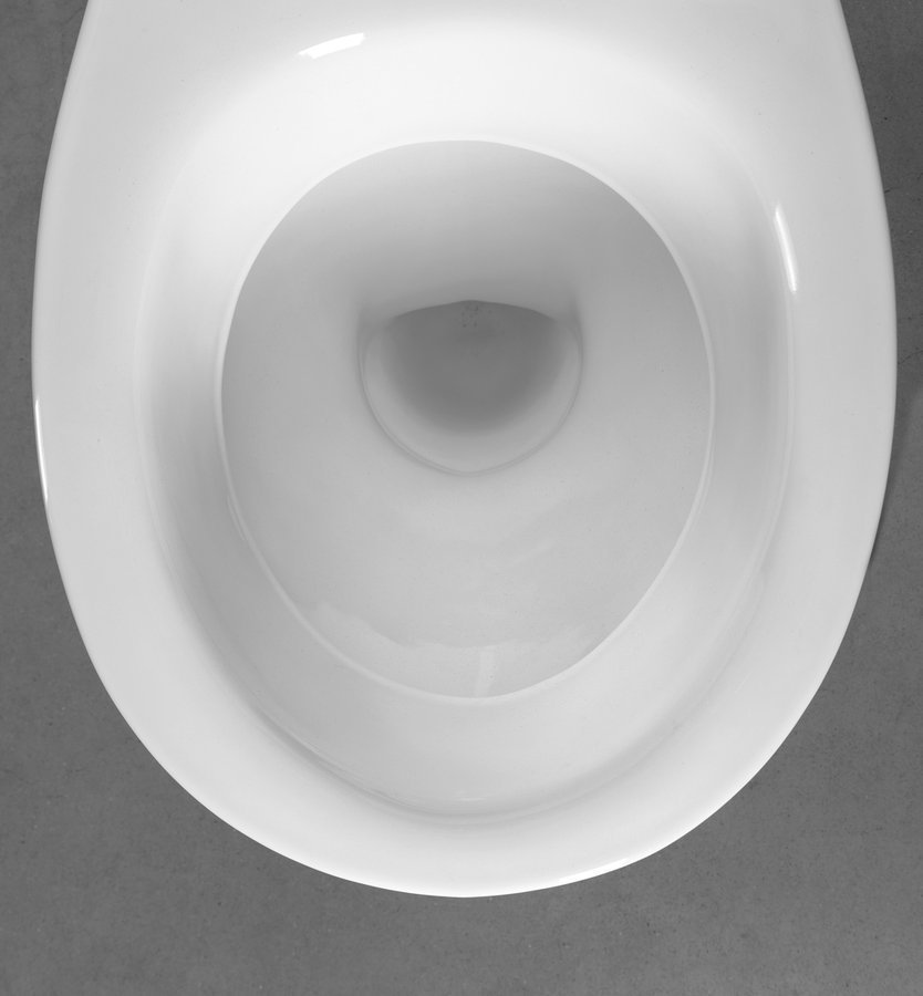 Aqualine MIGUEL WC kombi, dvojtlačítko 3/6l, spodní odpad, bílá, detail mísy shora