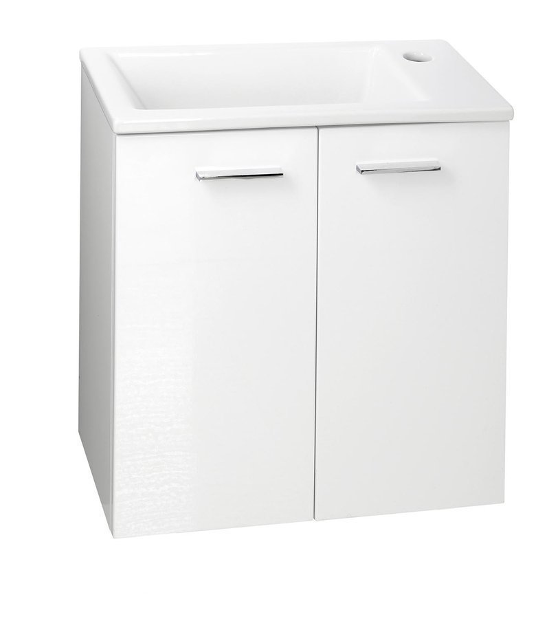 Aqualine ZUNO 50 keramické umývátko nábytkové 50x25cm, bílá, pohled zepředu
