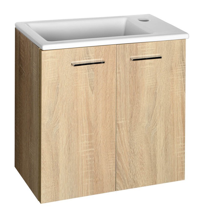 Aqualine ZUNO 50 keramické umývátko nábytkové 50x25cm, bílá, pohled zepředu 2