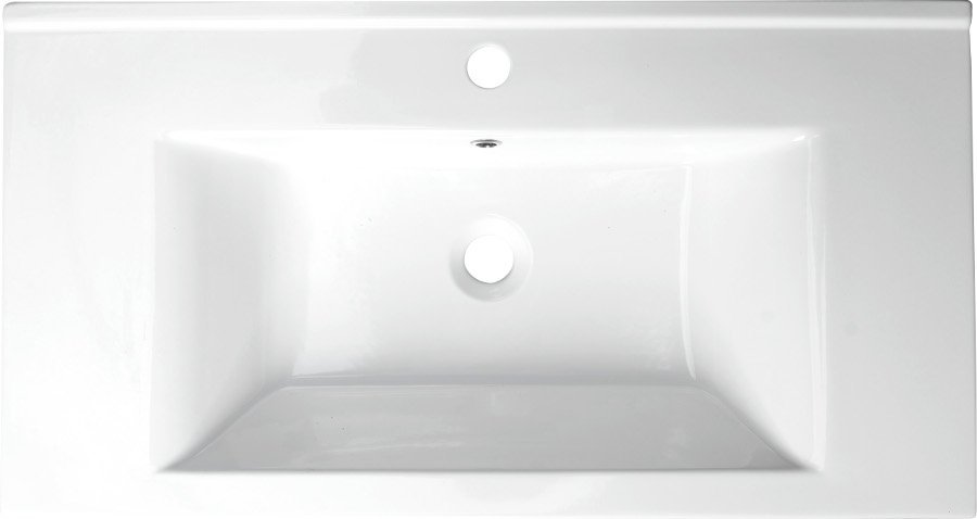 Aqualine ZUNO 85 keramické umyvadlo nábytkové 85x45cm, bílá, pohled shora