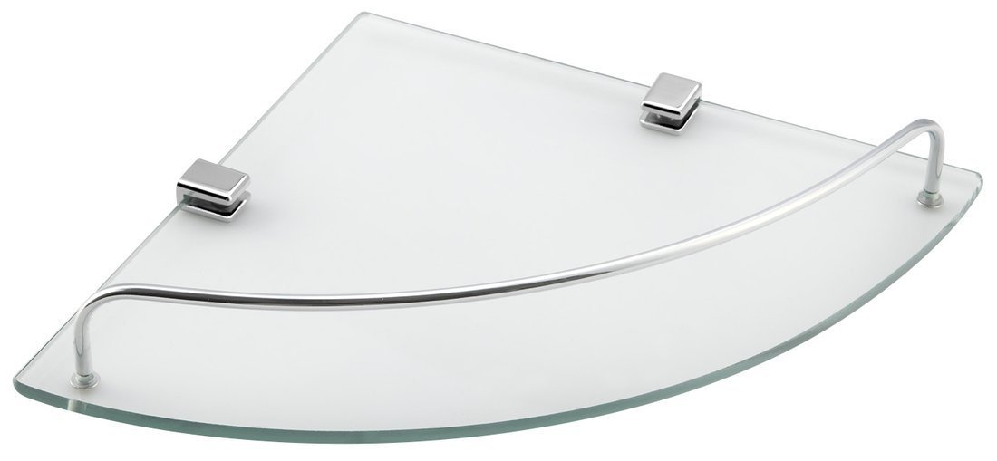 Aqualine RUMBA skleněná rohová polička 250x42x250mm, čiré sklo