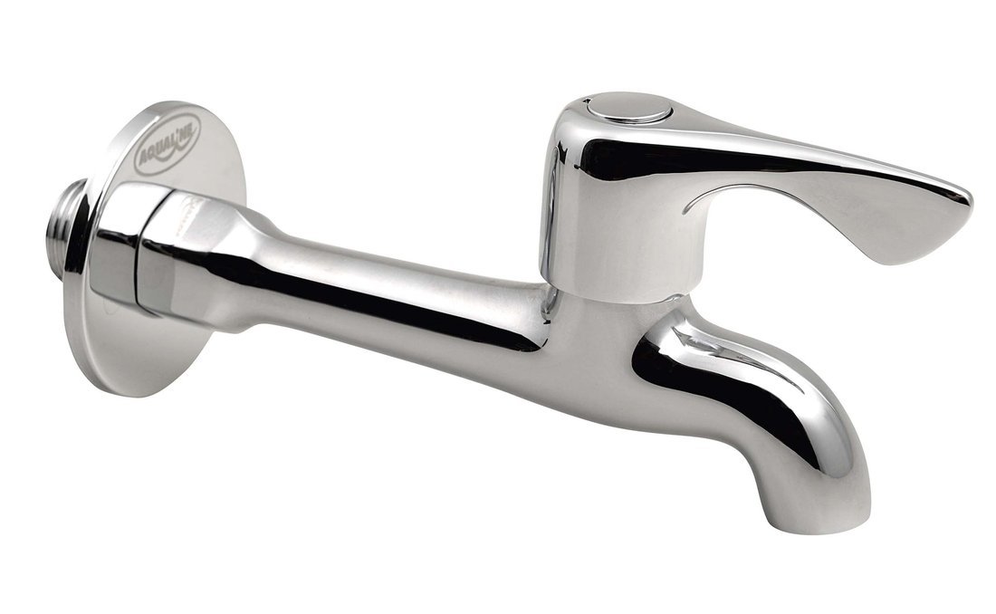 Aqualine Nástěnný ventil 1/2", dlouhý, chrom