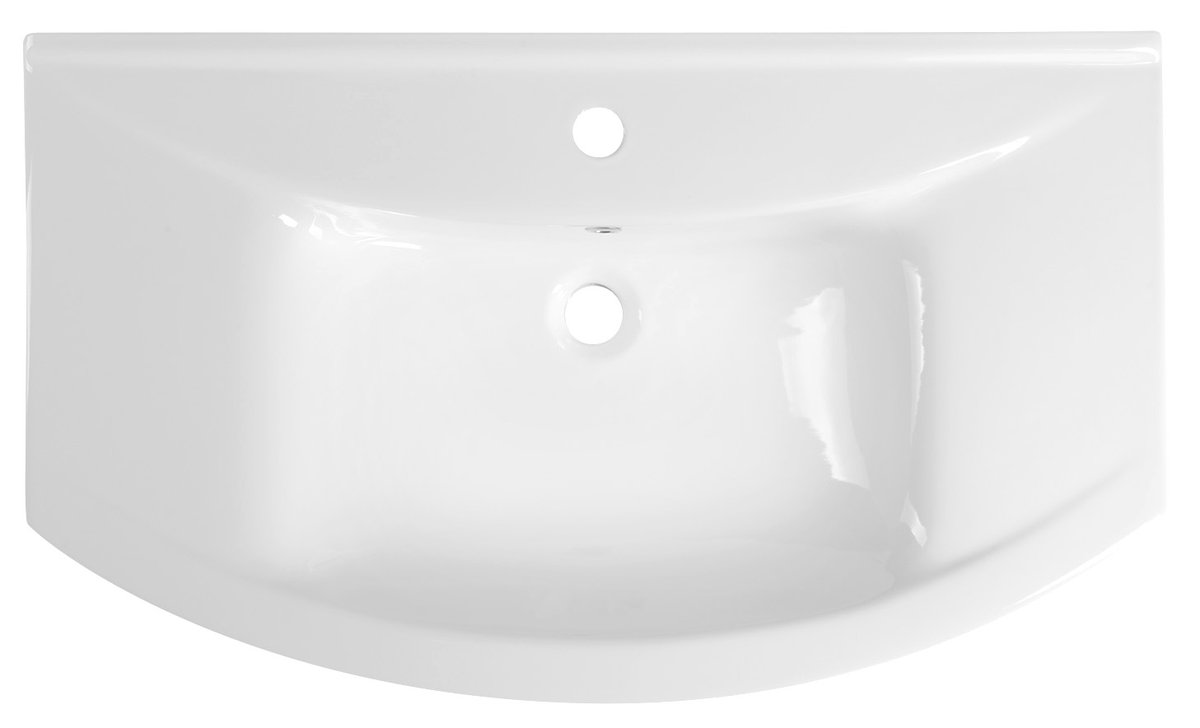 Aqualine ZERO 86 keramické umyvadlo nábytkové 86x50cm, bílá, pohled shora