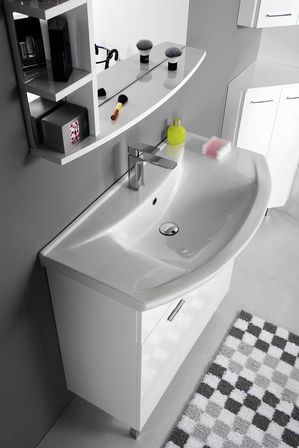 Aqualine ZERO 86 keramické umyvadlo nábytkové 86x50cm, bílá, na skříňce v koupelně