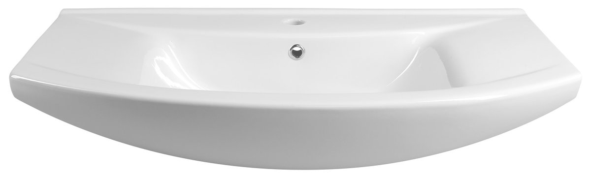 Aqualine ZERO 86 keramické umyvadlo nábytkové 86x50cm, bílá, pohled zboku