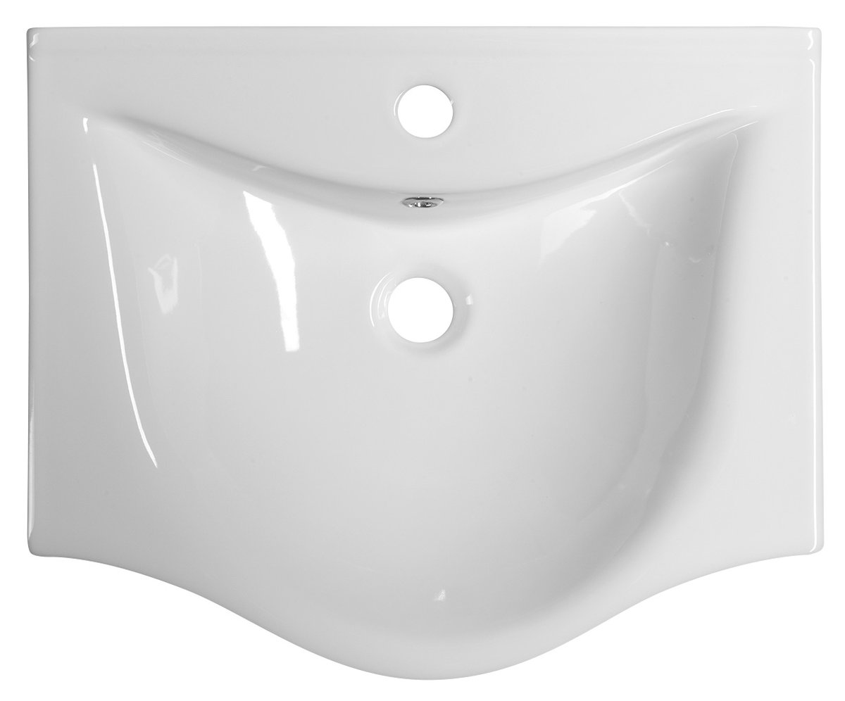 Aqualine ZARA 55 keramické umyvadlo nábytkové 54x44,5cm, bílá, pohled shora