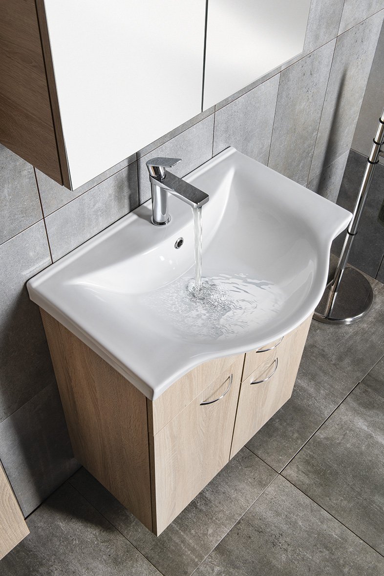 Aqualine ZARA 65 keramické umyvadlo nábytkové 64,5x46cm, bílá, na skříňce v koupelně