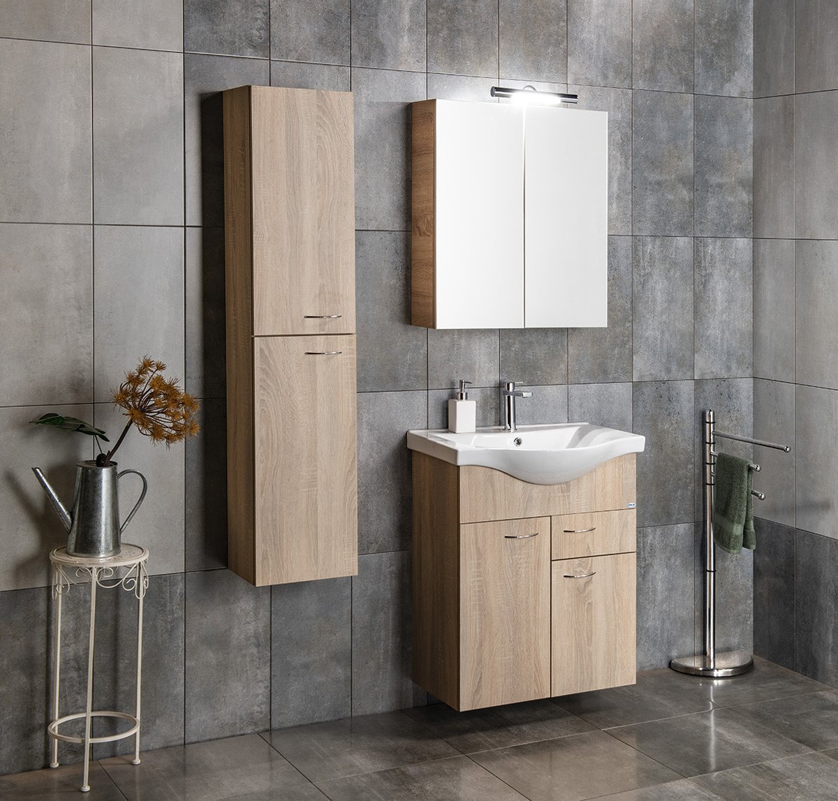 Aqualine ZARA 65 keramické umyvadlo nábytkové 64,5x46cm, bílá, v koupelně