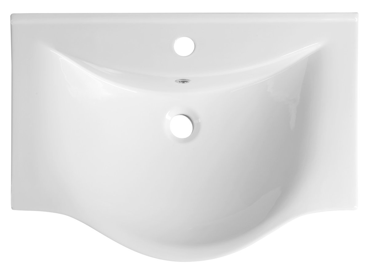 Aqualine ZARA 65 keramické umyvadlo nábytkové 64,5x46cm, bílá, pohled shora