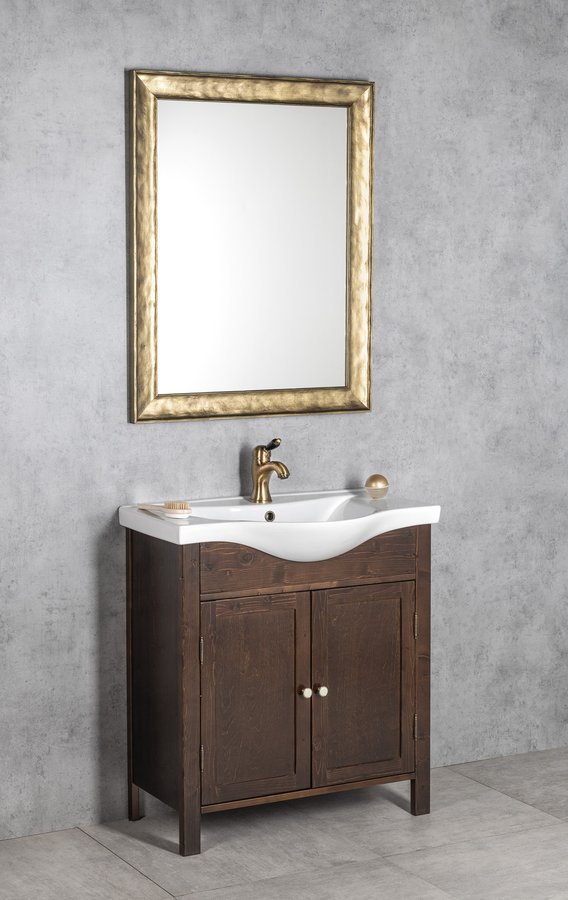 Aqualine ZARA 80 keramické umyvadlo nábytkové 79,5x46cm, bílá, se zrcadlem