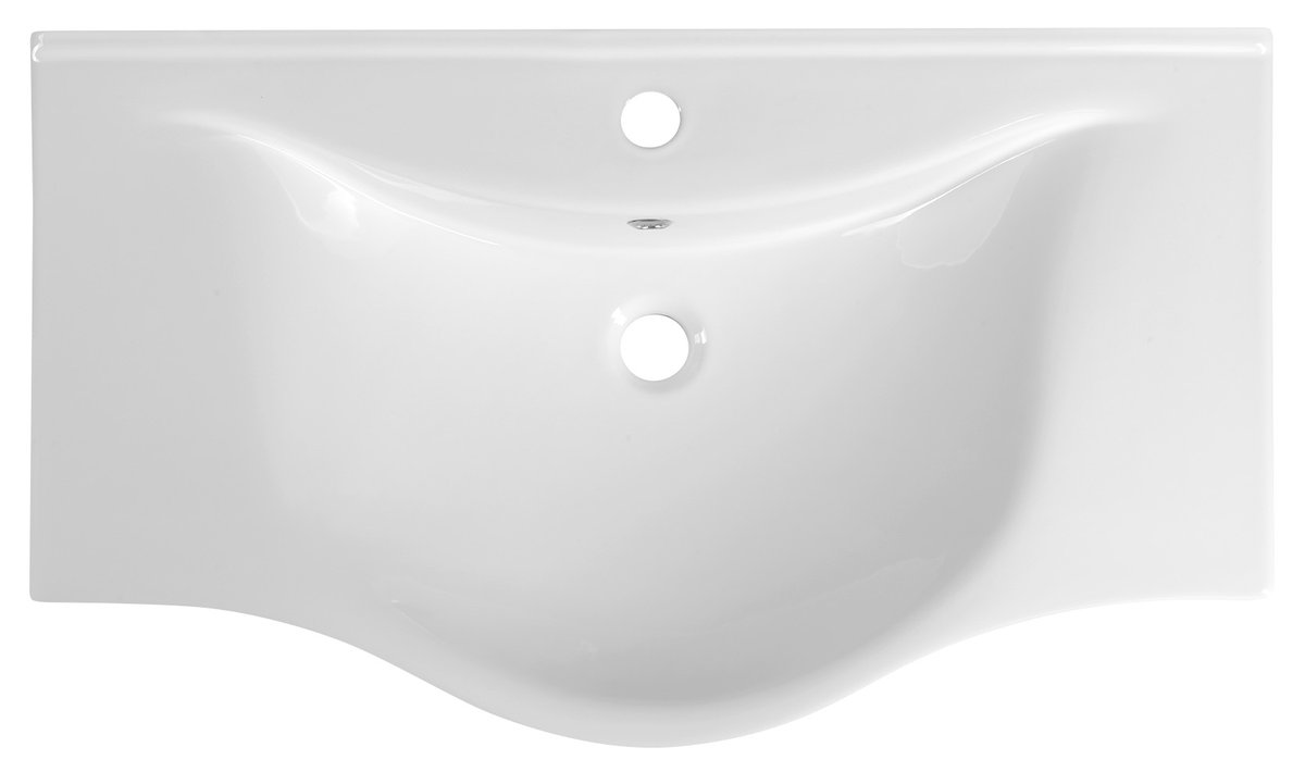 Aqualine ZARA 80 keramické umyvadlo nábytkové 79,5x46cm, bílá, pohled shora