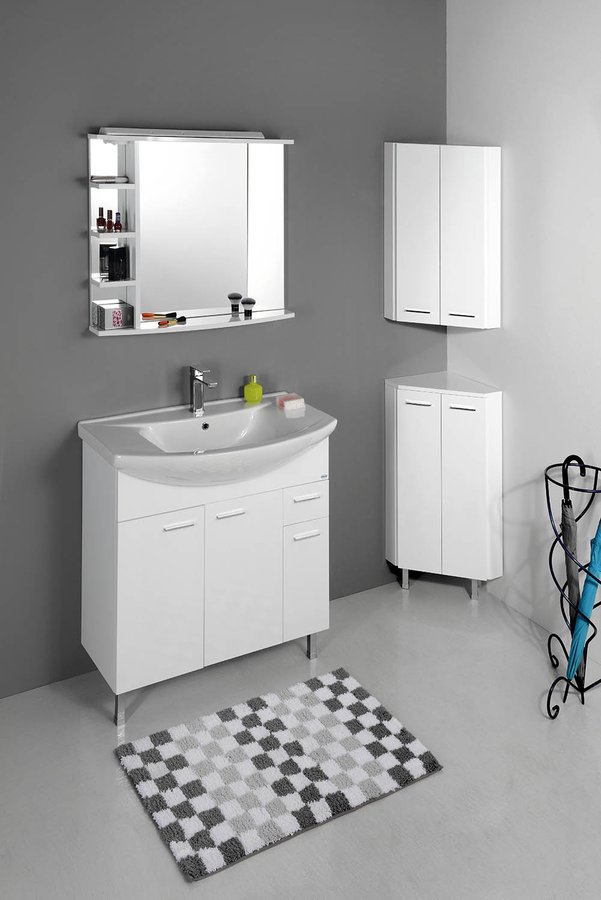 Aqualine ZOJA/KERAMIA FRESH skříňka rohová 35x78x35cm, bílá, v koupelně