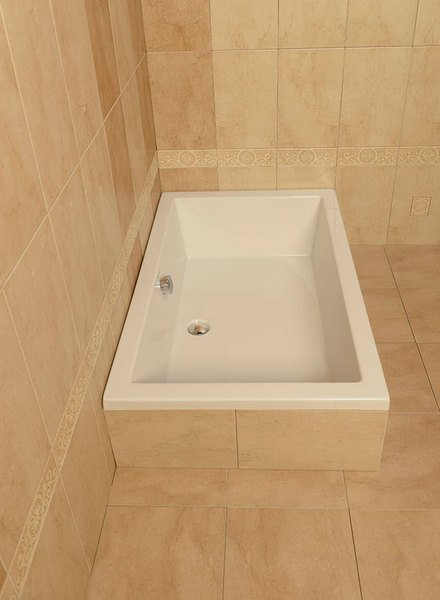 Polysan DEEP hluboká sprchová vanička, obdélník 120x90x26cm, bílá, zabudovaná v obkladu 2