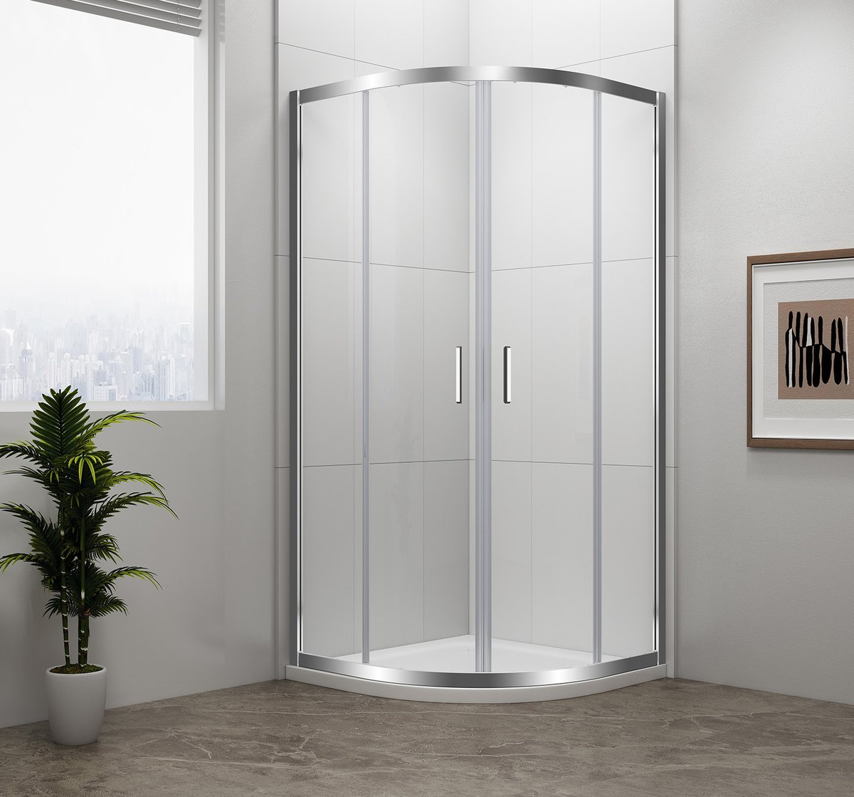 Polysan EASY čtvrtkruhová sprchová zástěna 900x900mm, L/R, čiré sklo