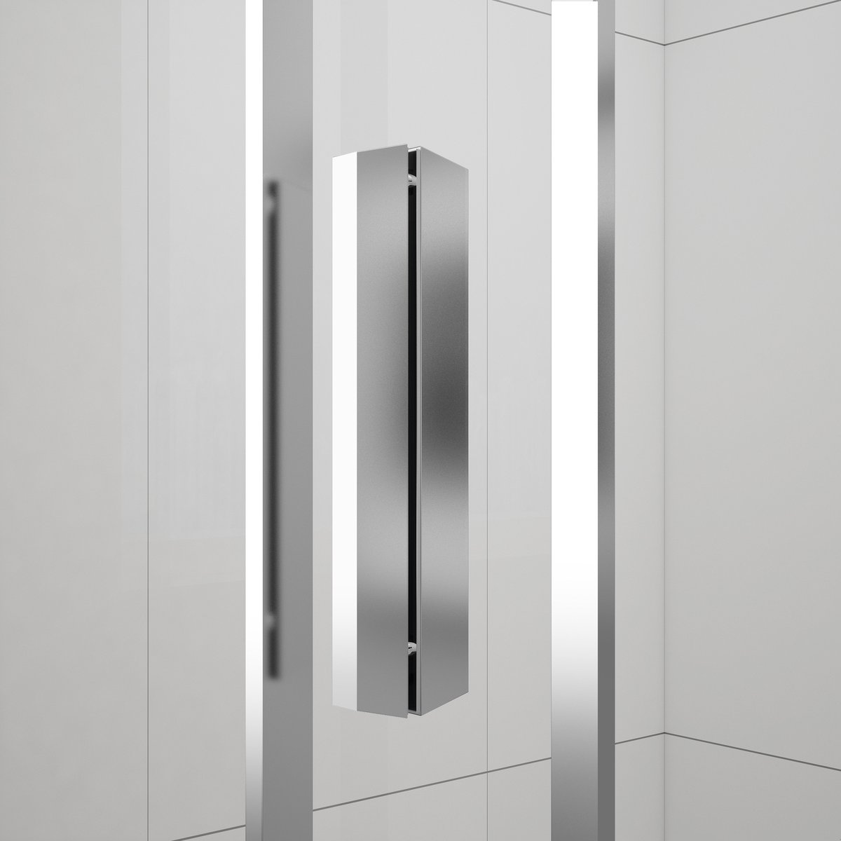 Polysan EASY čtvercová sprchová zástěna 900x900mm, čiré sklo, detail madla dveří