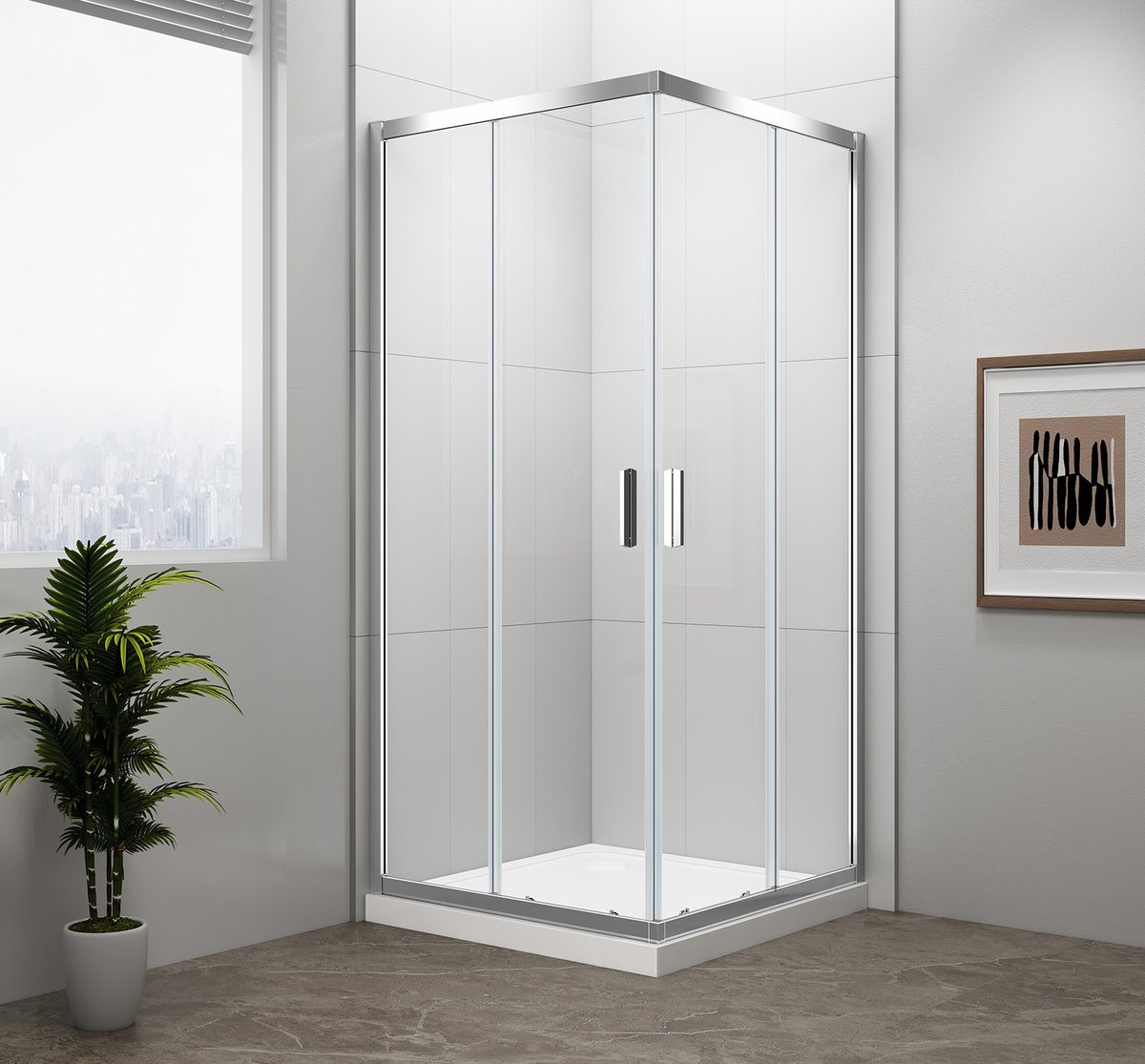 Polysan EASY čtvercová sprchová zástěna 800x800mm, čiré sklo