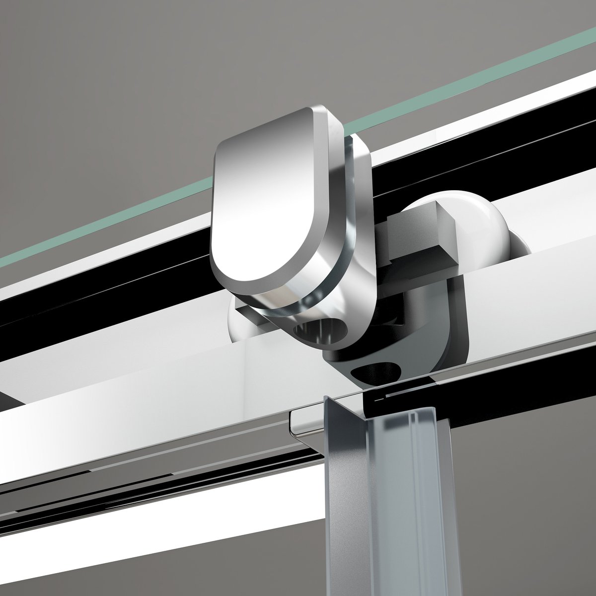 Polysan EASY čtvercová sprchová zástěna 800x800mm, čiré sklo, detail posuvného kolečka