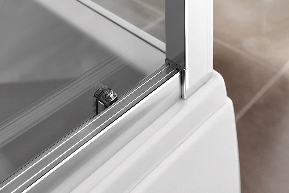 Polysan DEEP sprchové dveře 1200x1650mm, čiré sklo, detail kolejnice a profilu