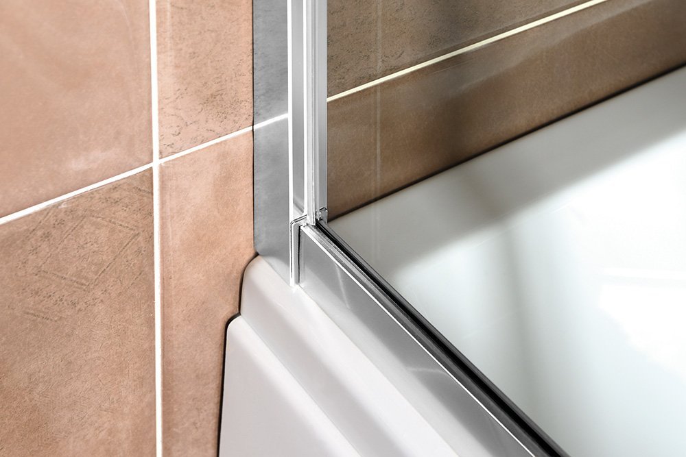 Polysan DEEP obdélníkový sprchový kout 1000x900mm L/P varianta, čiré sklo, detail profilu u obkladu
