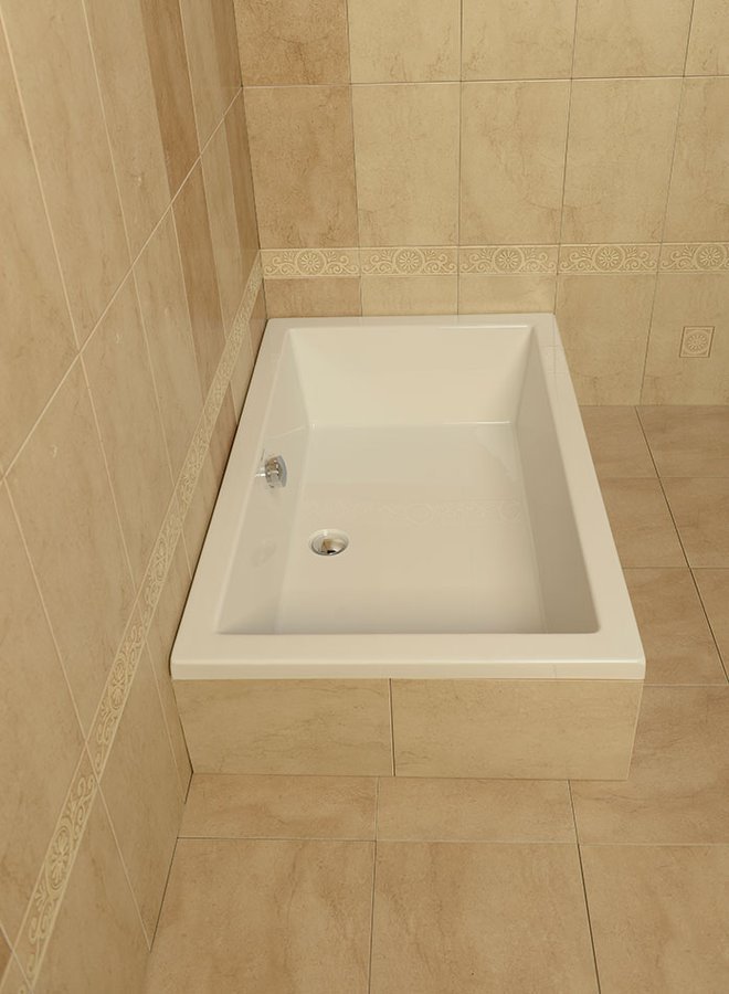 Polysan DEEP hluboká sprchová vanička, obdélník 100x75x26cm, bílá, zabudovaná v obkladu 2