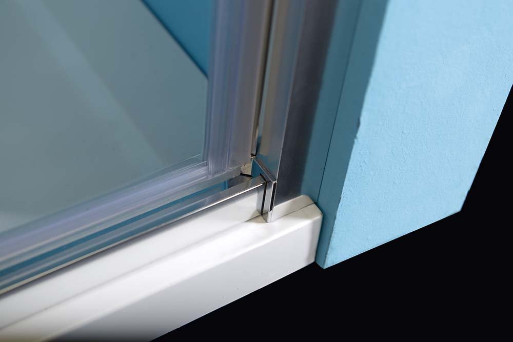 Polysan EASY sprchové dveře otočné 880-1020mm, čiré sklo, detail spodního profilu