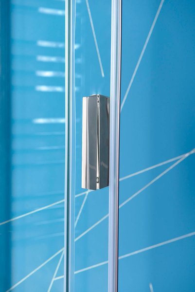 Polysan EASY obdélníková sprchová zástěna 900x800mm, čiré sklo, detail madla dveří